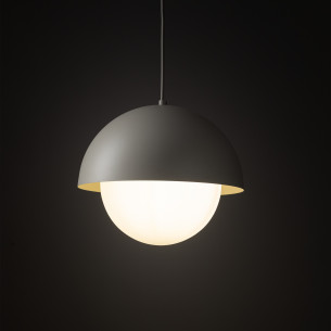 Lampa wisząca ze szklaną kulą Bono 27cm beż / biały TK Lighting