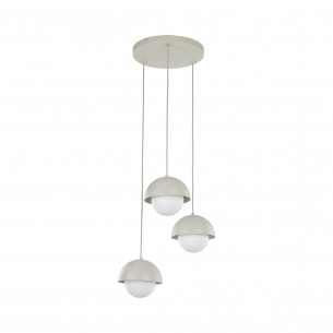 Lampa wisząca potrójna ze szklanymi kulami Bono 31,5cm beż / biały TK Lighting