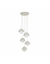 Lampa wisząca 5 punktowa ze szklanymi kulami Bono 32cm beż / biały TK Lighting