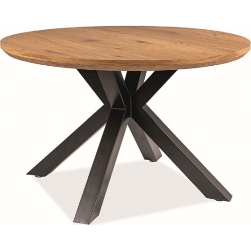 Ritmo 120 oak&amp;black round dining table Signal
