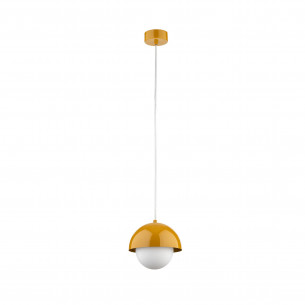 Lampa wisząca ze szklaną kulą Bono Ochra 17cm żółty / biały TK Lighting