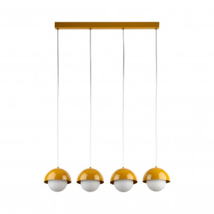 Lampa wisząca ze szklanymi kulami na listwie Bono Ochra IV 83cm żółty / biały TK Lighting