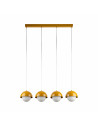 Lampa wisząca ze szklanymi kulami na listwie Bono Ochra IV 83cm żółty / biały TK Lighting