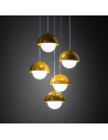 Lampa wisząca 5 punktowa ze szklanymi kulami Bono Ochra 32cm żółty / biały TK Lighting