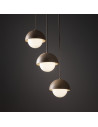 Lampa wisząca potrójna ze szklanymi kulami Bono Sabia 31,5cm beż / biały TK Lighting
