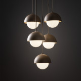 Lampa wisząca 5 punktowa ze szklanymi kulami Bono Sabia 32cm beż / biały TK Lighting