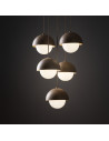 Lampa wisząca 5 punktowa ze szklanymi kulami Bono Sabia 32cm beż / biały TK Lighting