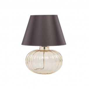 Lampa stołowa szklana z abażurem Buduar brązowy / bursztynowy TK Lighting