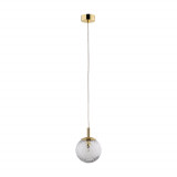 Lampa wisząca dekoracyjna szklana kula Cadix 14cm przeźroczysty / złoty TK Lighting