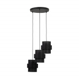 Lamp wisząca potrójna Calisto Black III 45cm czarna TK Lighting