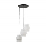 Lampa wisząca potrójna z abażurami Calisto White III 45cm biały / czarny TK Lighting