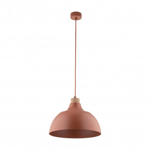 Lampa wisząca z drewnem Cap Brick 34cm ceglana TK Lighting