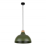 Lampa wisząca z drewnem Cap 34cm zielona TK Lighting