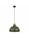 Lampa wisząca z drewnem Cap 34cm zielona TK Lighting