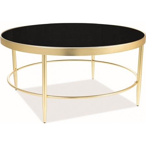 Mystic B 82 black&amp;gold matt glamour glass coffee table Signal