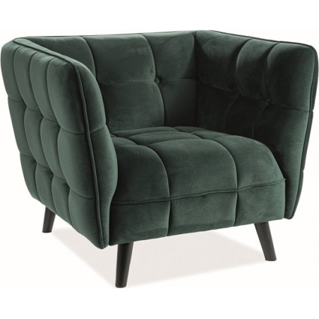 Castello green velvet quilted armchair Signal