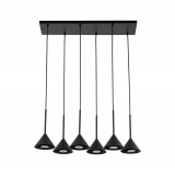 Lampa wisząca stożek 6 punktowa na listwie Cono Black 62cm czarna TK Lighting