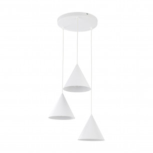 Lampa wisząca stożek 3 punktowa Cono White III 42cm biała TK Lighting