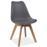 Kris grey scandinavian cushion chair with wooden legs Signal