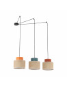 Lampa wisząca boho 3 punktowa pająk Duo 400cm juta / multikolor TK Lighting