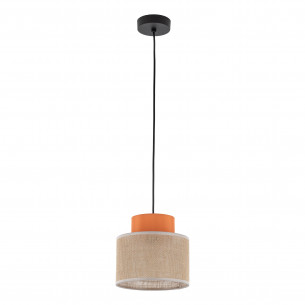 Lampa wisząca boho Duo 20cm juta / pomarańczowy TK Lighting