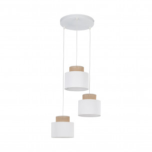 Lampa wisząca boho 3 punktowa Duo 35cm juta / biały TK Lighting