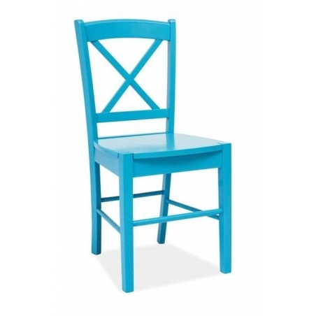 Stylowe Krzesło drewniane CD56 Wooden Niebieskie Signal do jadalni.