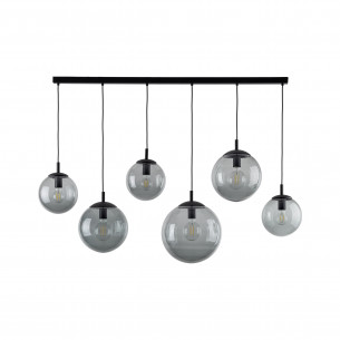 Lampa wisząca 6 szklanych kul na listwie Esme 130cm grafitowa TK Lighting