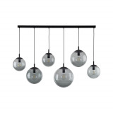 Lampa wisząca 6 szklanych kul na listwie Esme 130cm grafitowa TK Lighting