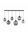 Lampa wisząca 6 szklanych kul na listwie Esme 130cm grafitowa TK Lighting