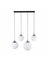 Lampa wisząca 4 szklane kule na listwie Esme 87cm biało-czarna TK Lighting
