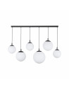 Lampa wisząca 6 szklanych kul na listwie Esme 130cm biały / czarny TK Lighting