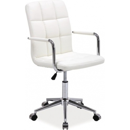 Q022 Duty white quilted office chair Signal
