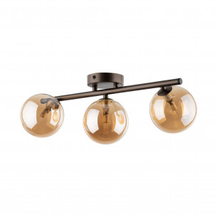 Plafon szklany 3 kule Estera bursztynowy / brąz TK Lighting