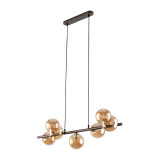 Lampa wisząca szklana 7 kul Estera 90cm bursztynowy / brąz TK Lighting