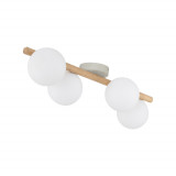 Plafon szklany 4 kule Estera biały / sosna TK Lighting