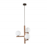 Lampa wisząca szklana 3 kule Estera 33cm biały / orzech TK Lighting
