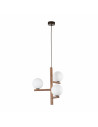 Lampa wisząca szklana 3 kule Estera 33cm biały / orzech TK Lighting