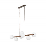 Lampa wisząca szklana 7 kul Estera 90cm biały / orzech TK Lighting Lampa wisząca szklana 7 kul Estera 90cm biały / orzech TK Lighting
