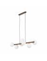 Lampa wisząca szklana 7 kul Estera 90cm biały / orzech TK Lighting