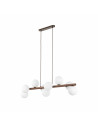 Lampa wisząca szklana 9 kul Estera 117cm biały / orzech TK Lighting