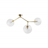 Lampa sufitowa 3 szklane kule Fairy 70cm przeźroczysto-złota TK Lighting