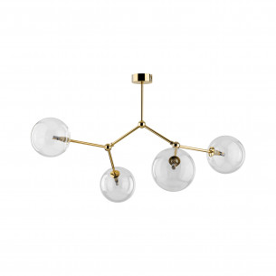 Lampa sufitowa 4 szklane kule Fairy 74cm przeźroczysto-złota TK Lighting