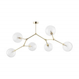 Lampa sufitowa 6 szklanych kul Fairy 107cm przeźroczysto-złota TK Lighting