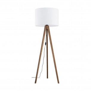 Lampa trójnóg z abażurem Grand 50cm H145cm biały / orzech TK Lighting