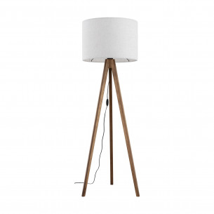Lampa trójnóg z abażurem Grand 50cm H145cm len / orzech TK Lighting