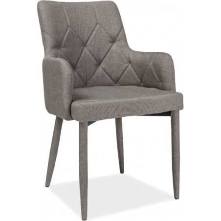 Ricardo grey quilted chair with armrests Signal