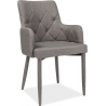 Ricardo grey quilted chair with armrests Signal