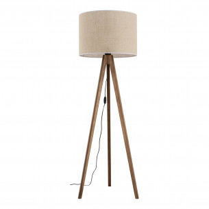 Lampa trójnóg z abażurem Grand 50cm H145cm juta / orzech TK Lighting