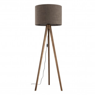 Lampa trójnóg z abażurem Grand 50cm H145cm brązowy / orzech TK Lighting